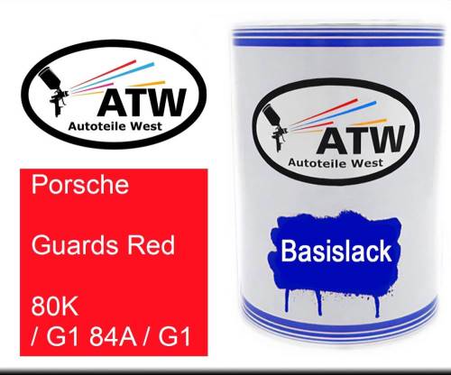 Porsche, Guards Red, 80K / G1 84A / G1: 500ml Lackdose, von ATW Autoteile West.